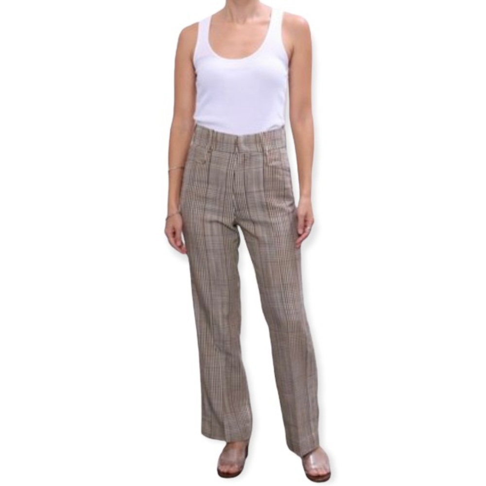 Re/Done 70’s Trouser Brown Plaid NEW Pants